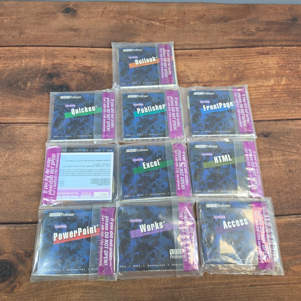 Video Professor Learn Software Tutorials OS Mixed New Sealed 10 Disc Lot Office
